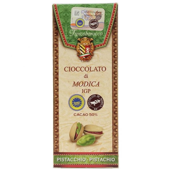Modica chocolate with pistachios