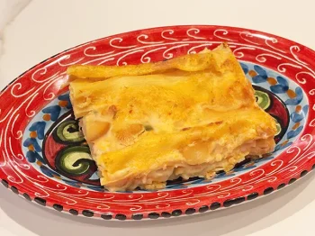 Lasagne with pumpkin and bacon